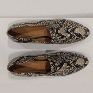 Women’s Black & White Halogen Snake Print Loafers Shoes Size 13M